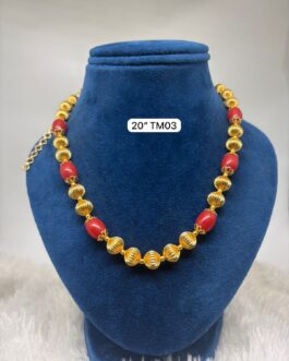 Premium quality one gram gold 20 inch beads necklace