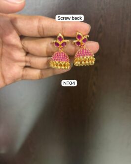 Premium quality one gram gold stone work Jumka