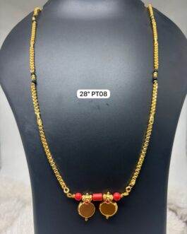 Premium quality One gram gold 28 inch karimani with thali