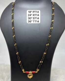 Premium quality One gram gold black beads karimani with gold ball with Thali