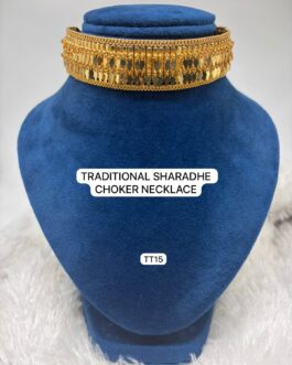 Premium quality one gram gold traditional sharade chocker necklace