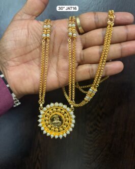 Premium quality One gram gold 30 inch pearl chain with laxmi pearl pendent