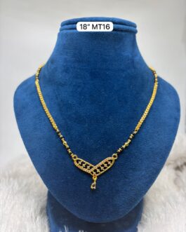 Premium quality One gram gold 18 inch short karimani with thali