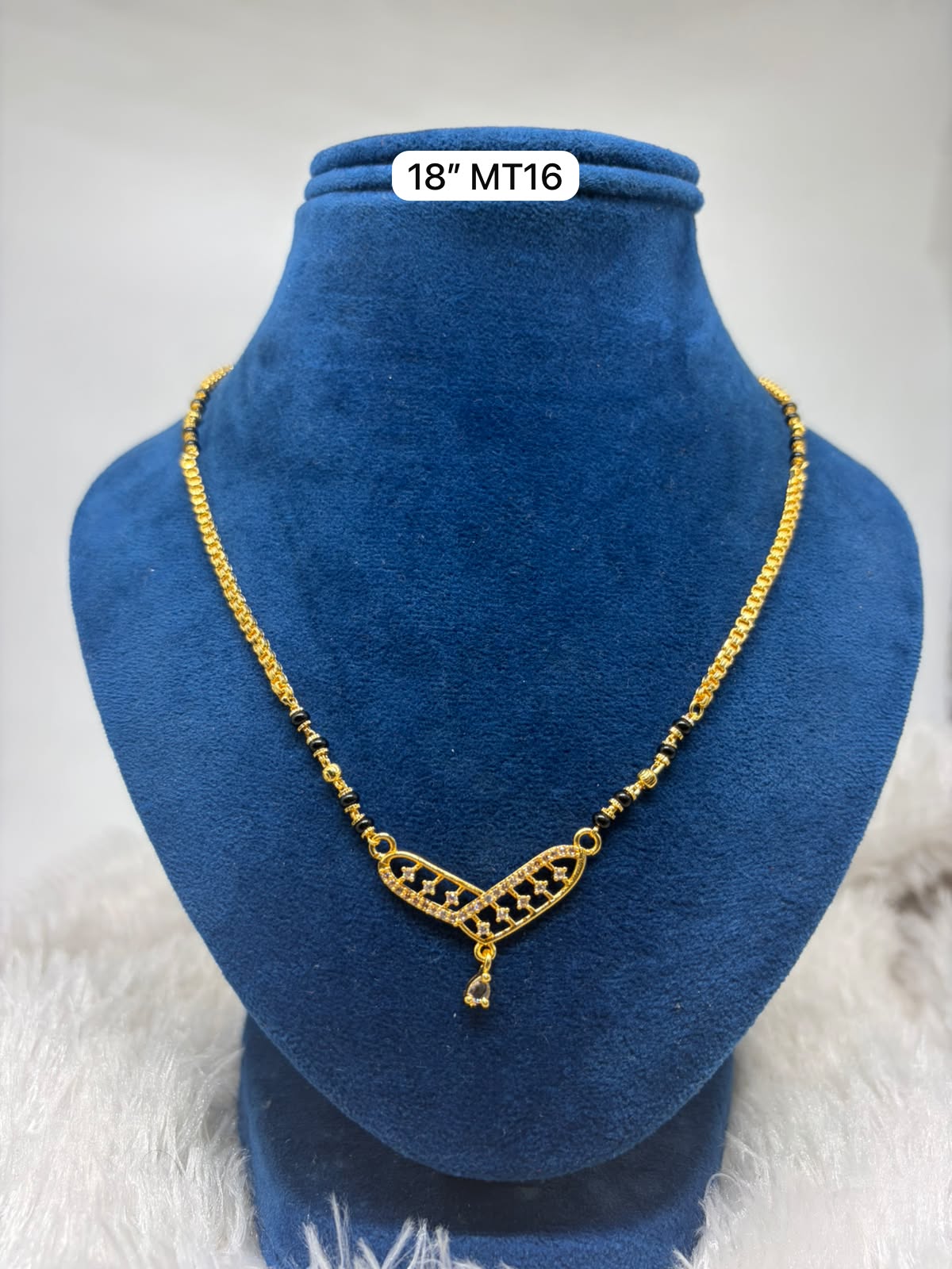 Premium quality One gram gold 18 inch short karimani with thali