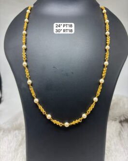 Premium quality One gram gold Mudi pearl chain with laxmi pendent