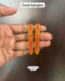 Premium quality one gram gold Coral bangles 2.4, 2.6 and 2.8 avl