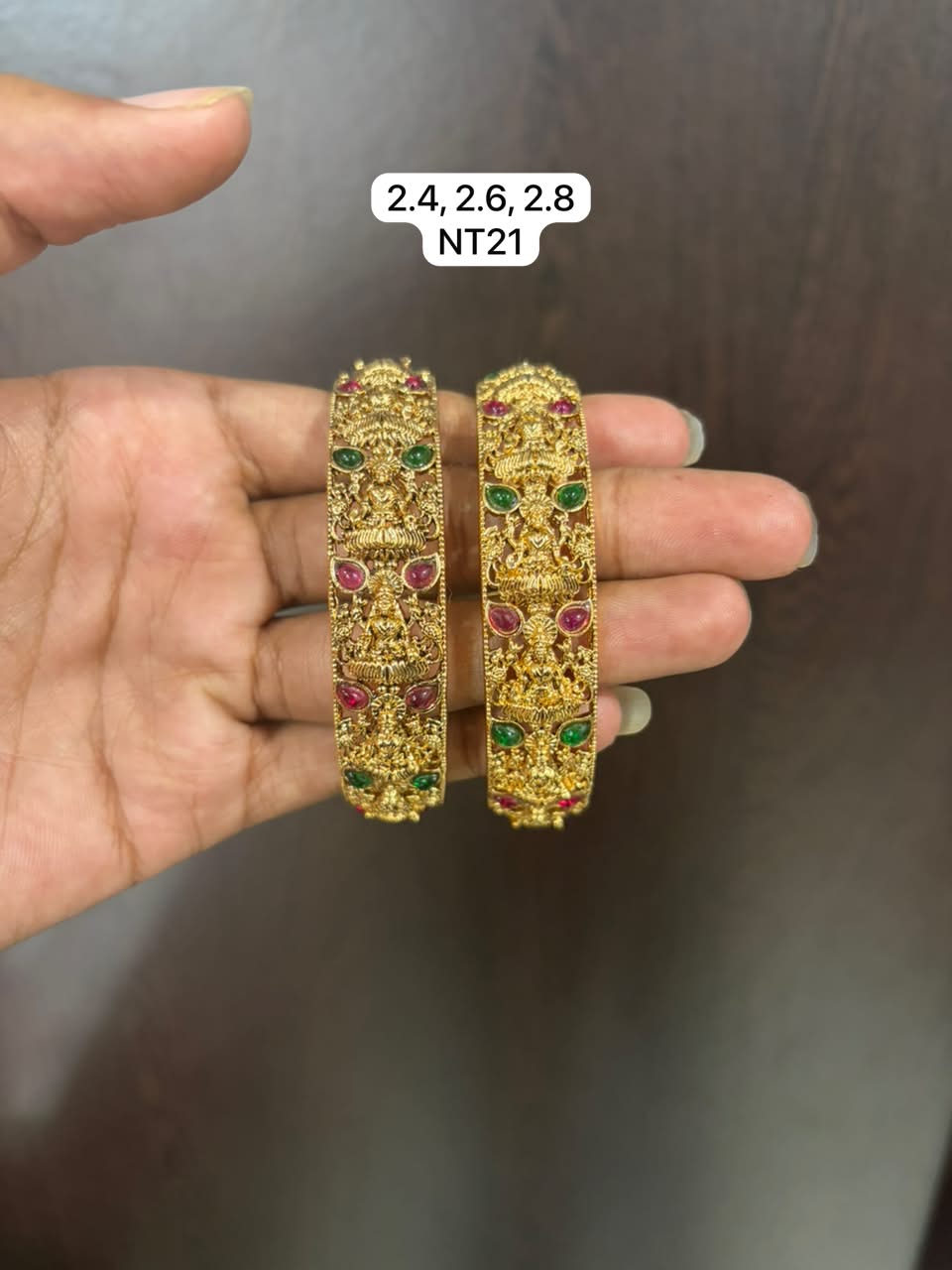 Premium quality Matt finish Antique Kada type bangles 2.4,2.6 and 2.8 avl