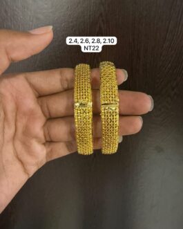 Premium quality One gram gold Bangles 2.4,2.6,2.8 and 2.10 avl