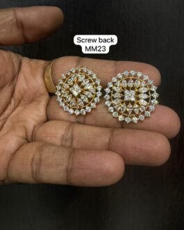 Premium quality One gram gold Big Stone ear rings