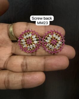 Premium quality One gram gold Big Stone ear rings