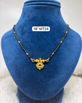 Premium quality one gram gold 18 inch karimani with thali
