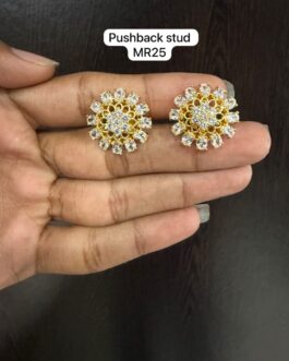 Premium quality one gram gold AD stone stud ear rings