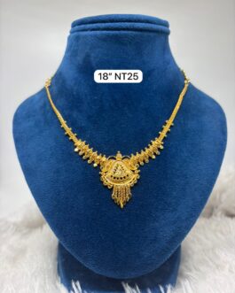 Premium quality one gram gold short necklace