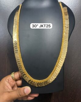 Premium quality one gram gold long laxmi coin necklace