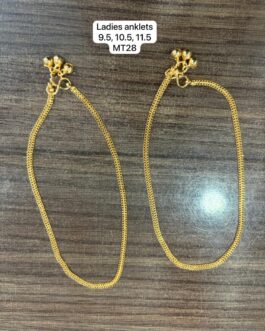 Premium quality one gram gold ladies Anklets  Size 9.5, 10.5 and 11.5
