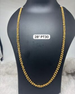 Premium quality one gram gold handmade 28 inch 2 lines coriander chain