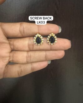 Premium quality one gram gold stone ear rings