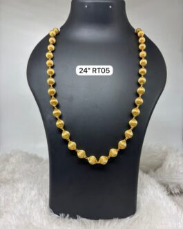 Premium quality one gram gold 24 inch ball chain