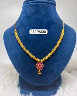 Premium quality One gram gold 18 inch short necklace