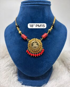 Premium quality One gram gold 18 inch Coral laxmi necklace