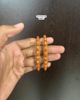 Premium quality One gram gold Coral and Pearl bangles 2.4,2.6 and 2.8 avl
