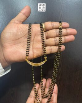 Premium quality  Hand made 1st quality One gram gold black beads Karimani with AD stone pendent